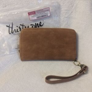 Thirty One All About the Benjamin's Wallet with wrist strap -Caramel